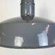Lampe suspendue en émail gris industriel, années 1960