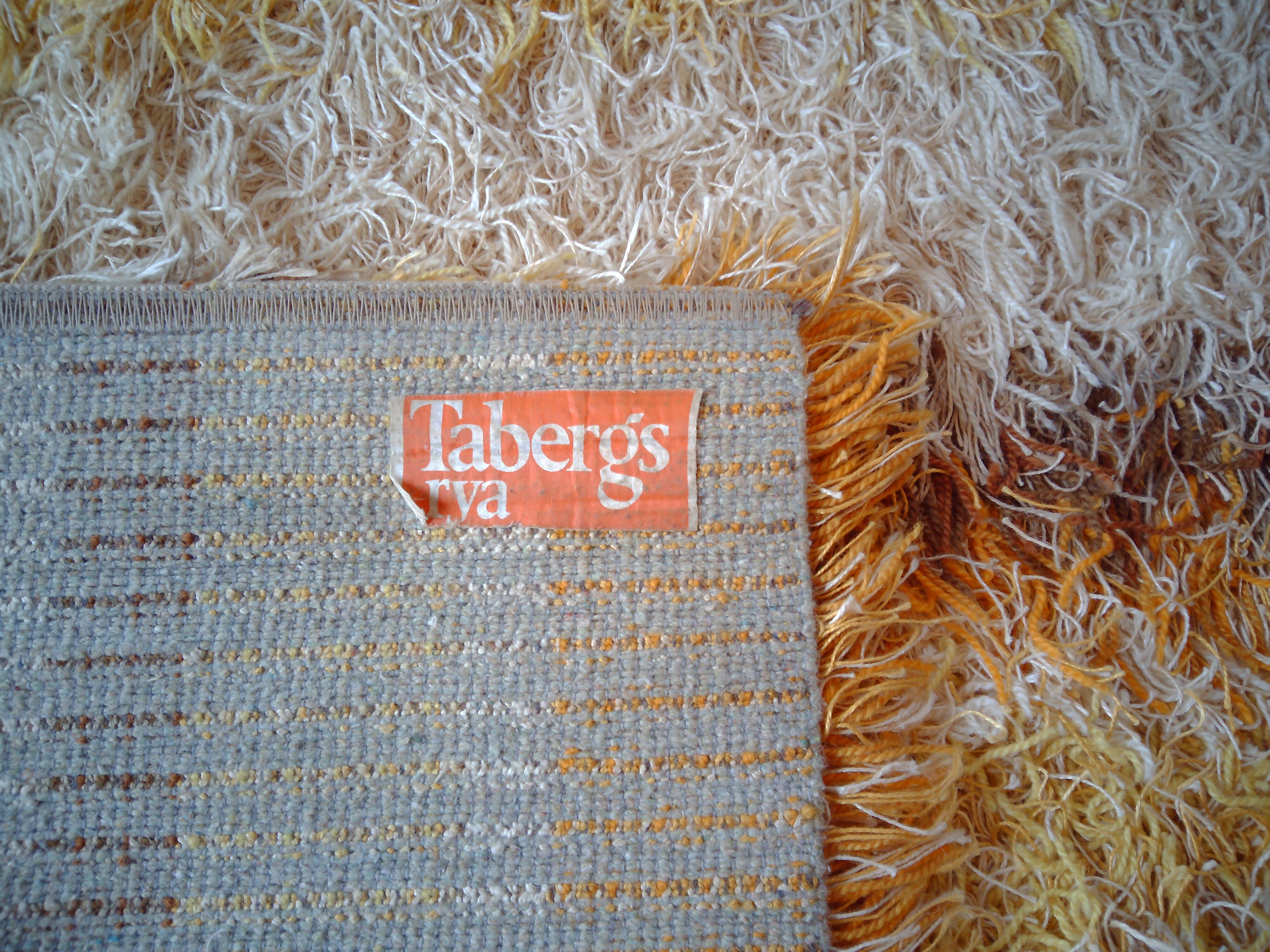 Swedish rya rug from taberg 1960/70's 140x190cm