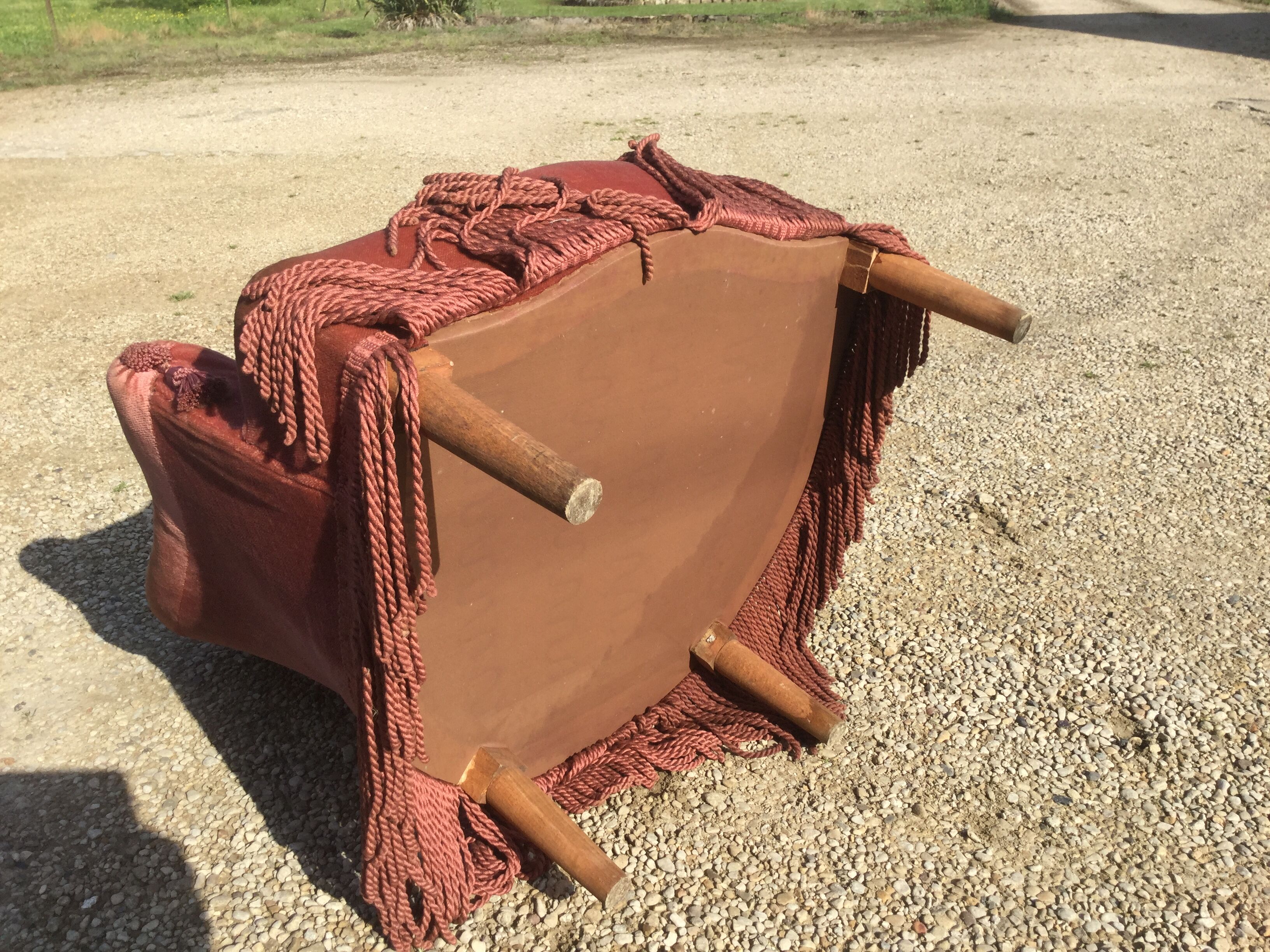 Pink velvet armchair