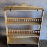 Vintage painted turned wood wall shelf