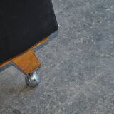 Pair of black Mid-Century armchairs in faux leather - 1960s, Hungarian armchairs (set of 2)