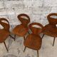 Series of 4 baumann chairs vintage rustic ant from the 1960s
