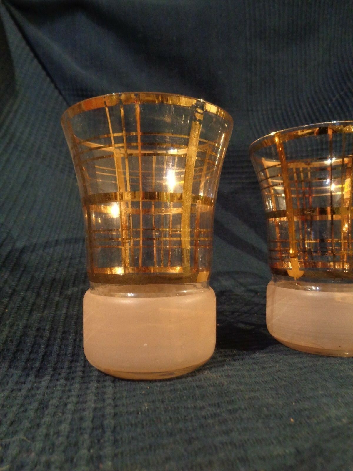 Carafe pitcher and crystal glass doree gilding old vintage gilding