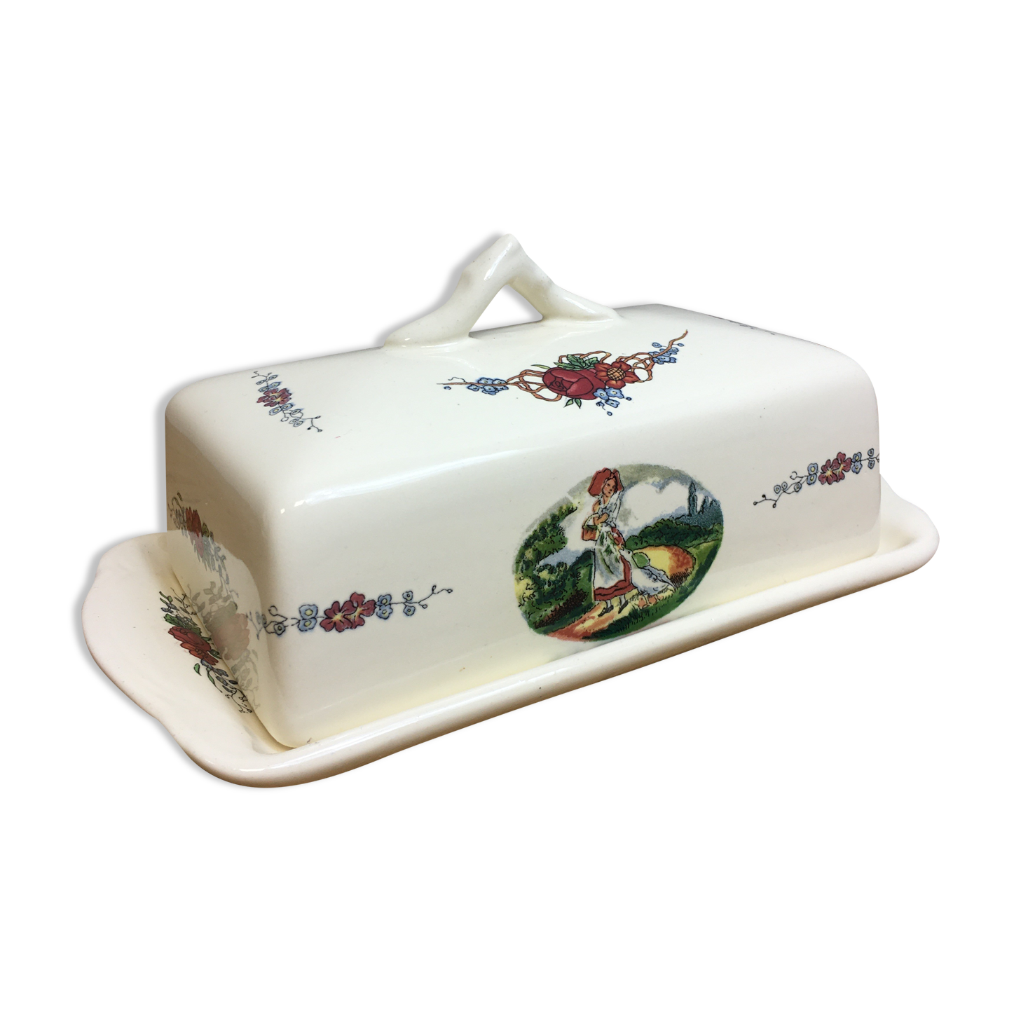 Beurrier Porcelaine Räder - P. E. T. Beurrier, Motif Cœur 13,5 X 10,5 Cm Beurrier Ceramique