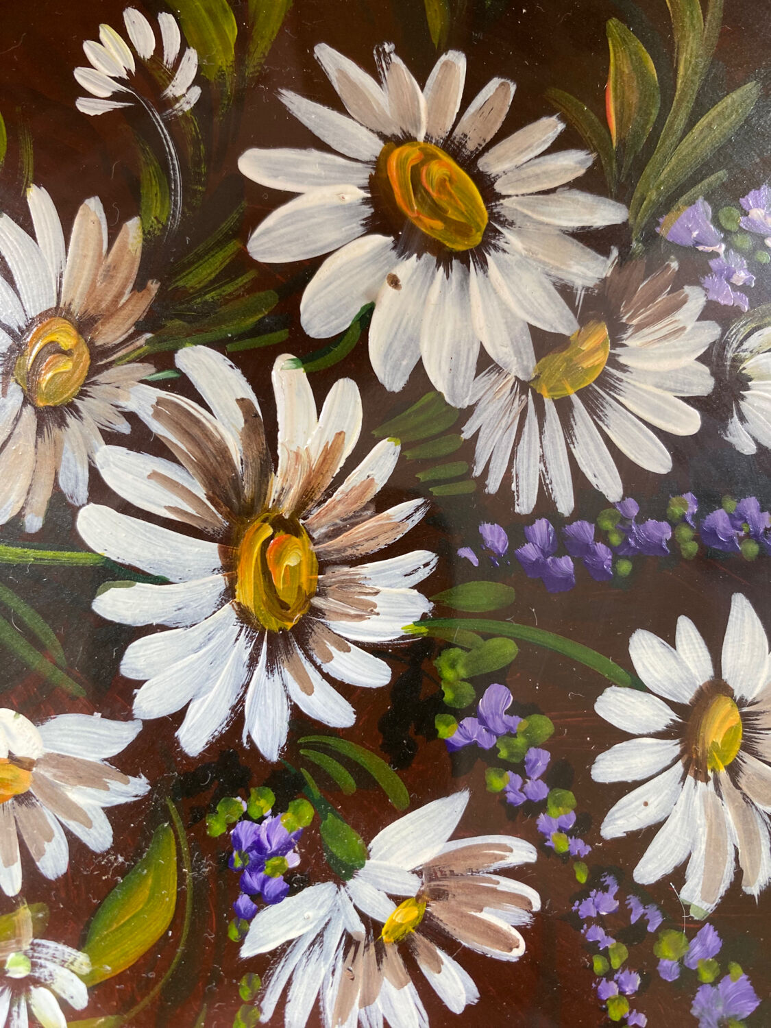 Painting bouquet round frame