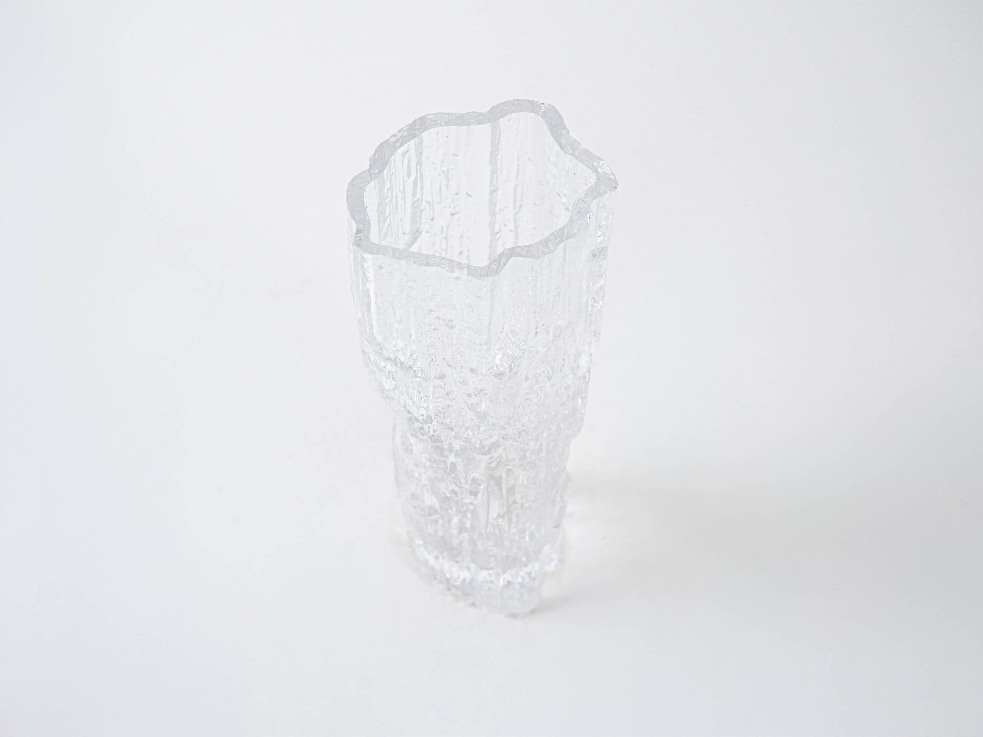 Vase en verre glacé, design danois, années 1970, fabriqué au Danemark