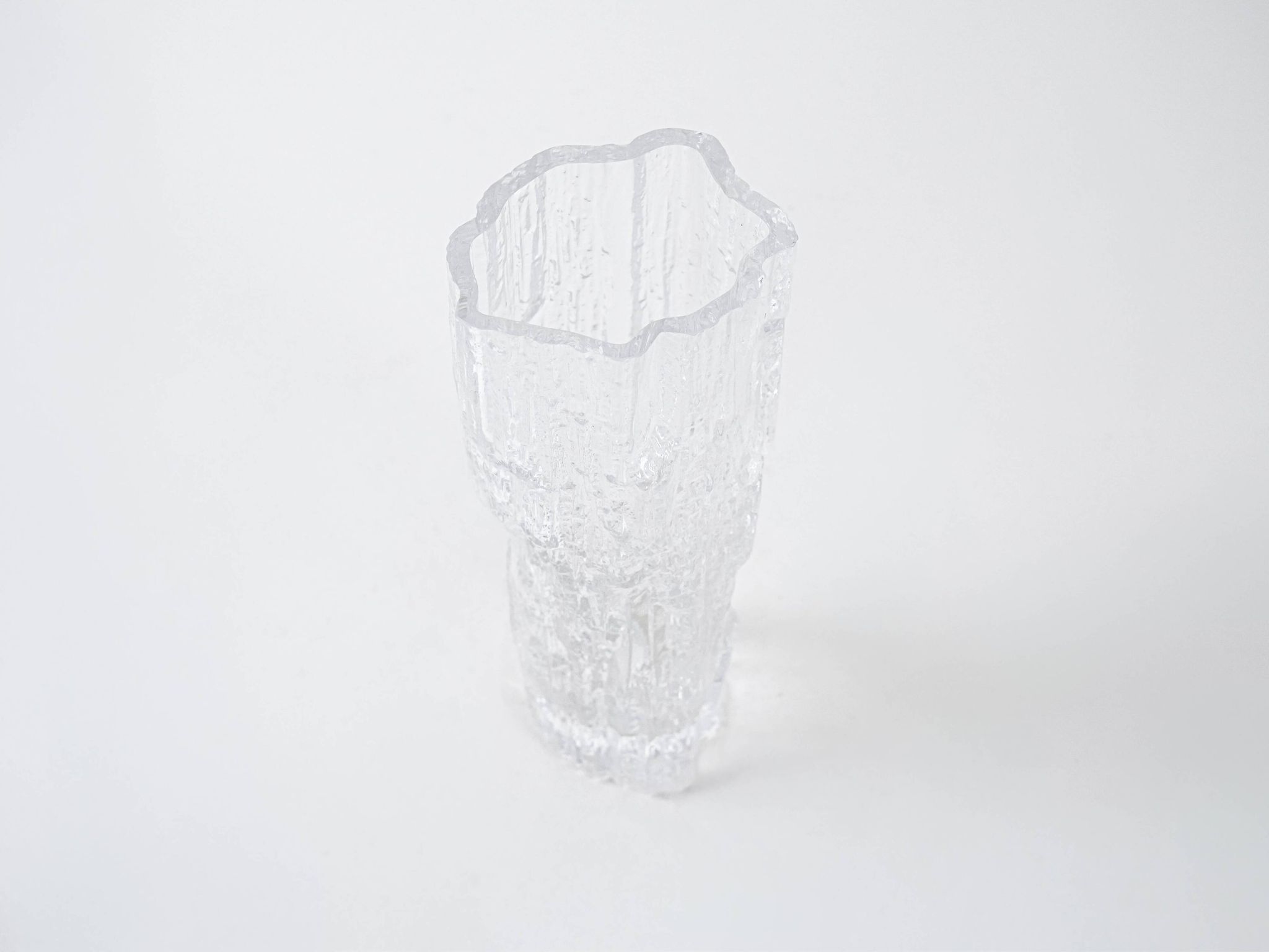 Ice glass vase, Danish design, 1970s, made in Denmark