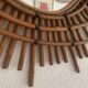 Vintage 1960s rattan sun mirror spiral - 80 x 62 cm