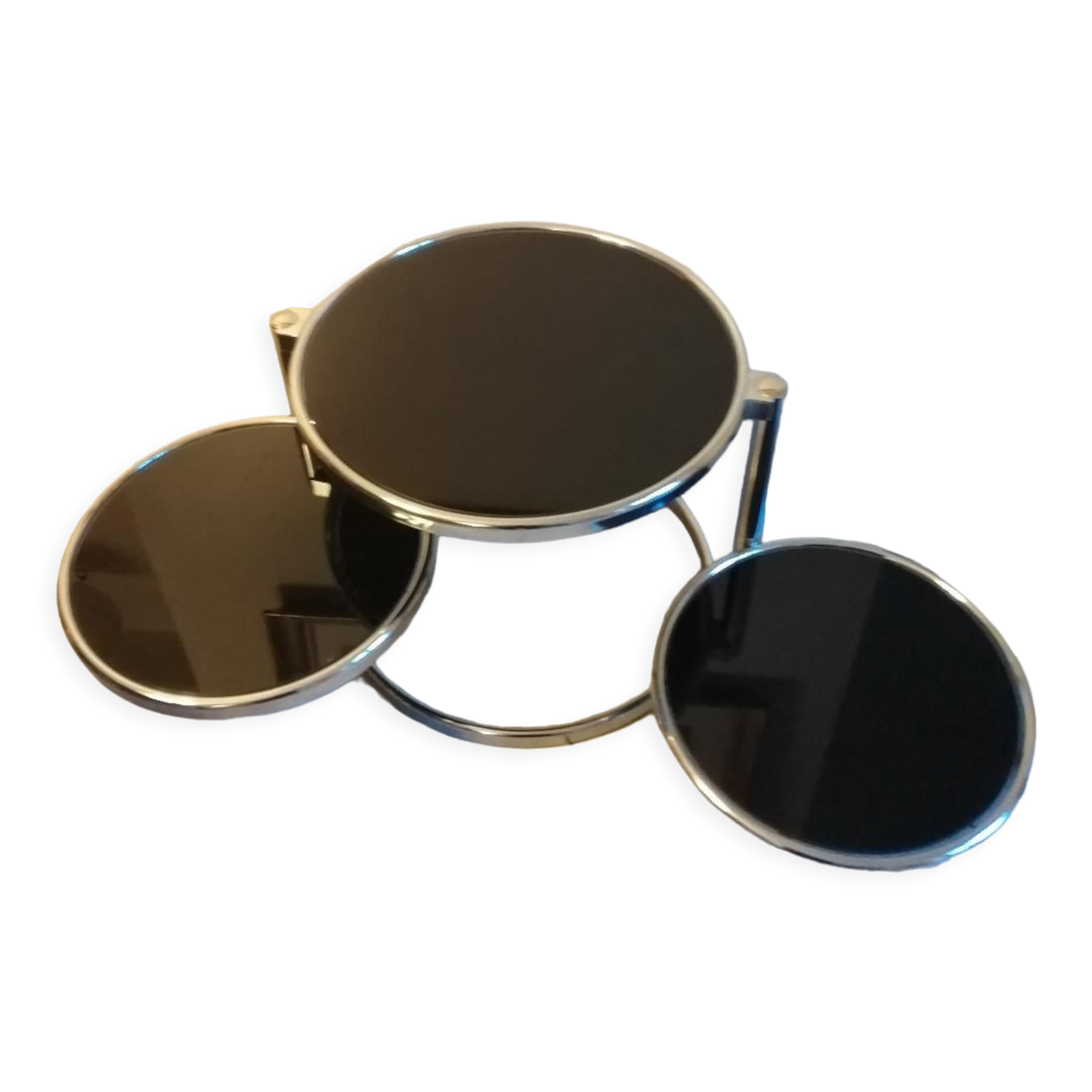 Round coffee table 3 extendable trays