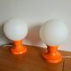 Vintage orange plastic bedside lamp