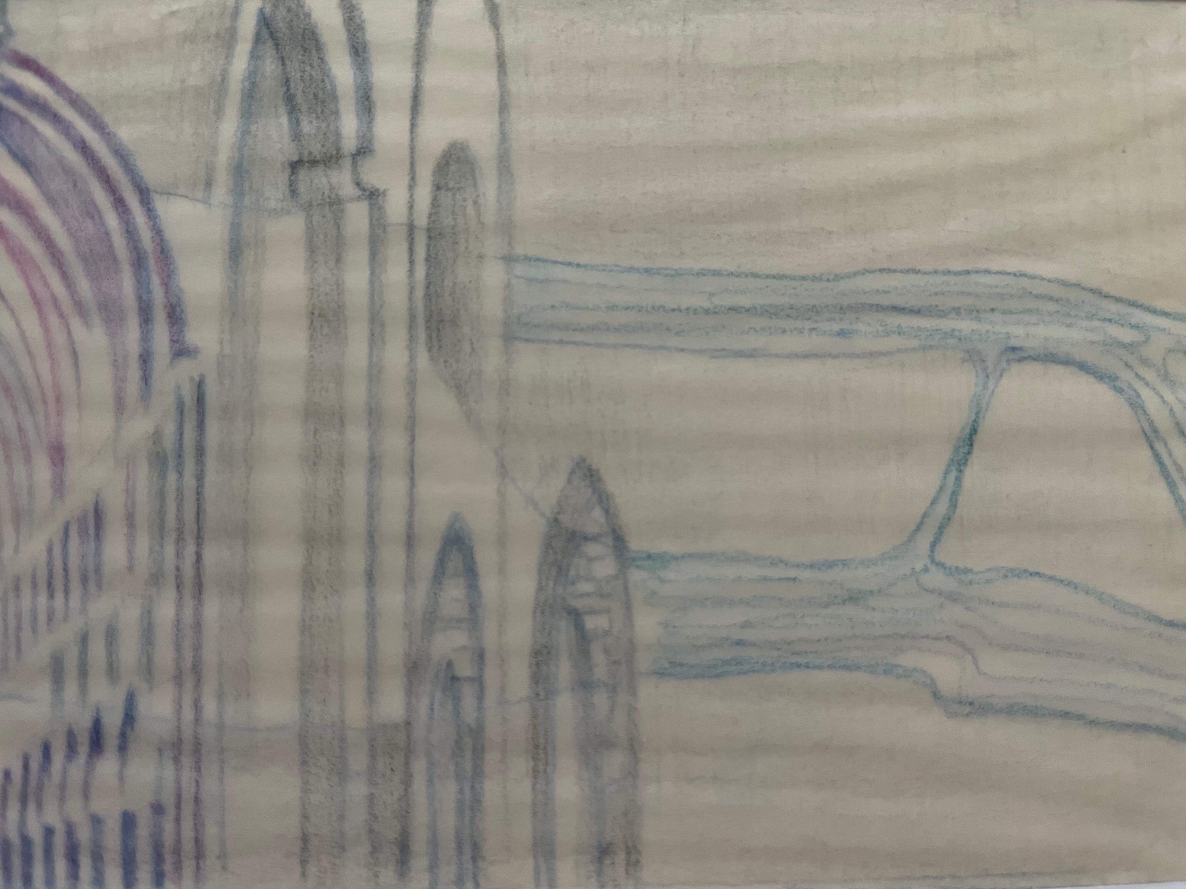 Painting interior design Notre-Dame de Paris stained glass