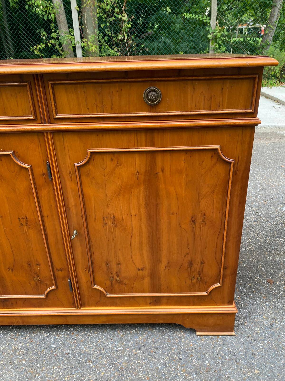 Large English solid wood library from the 19th century, 162cm.