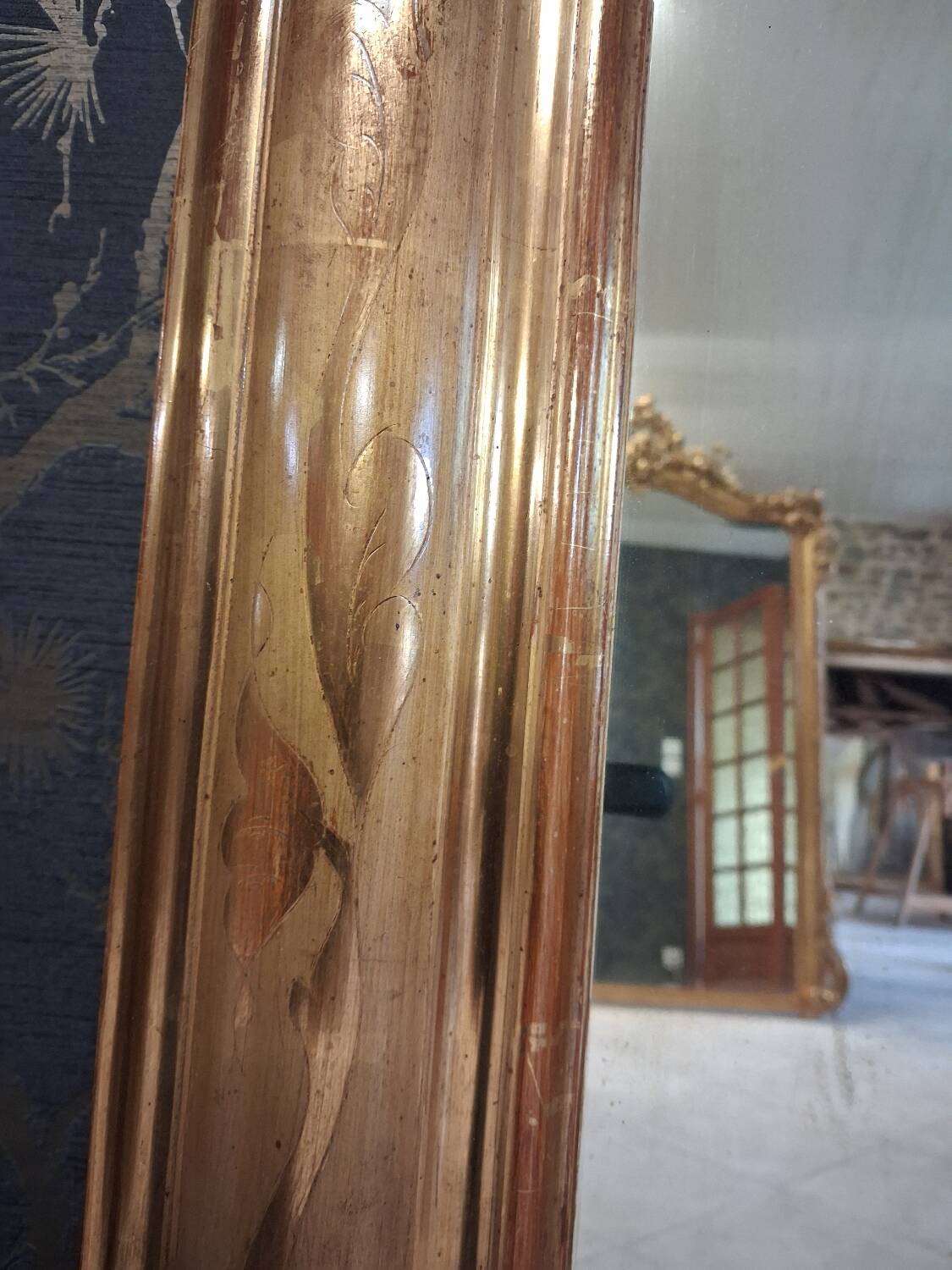 Louis Philippe mirror with pediment 141 x 80