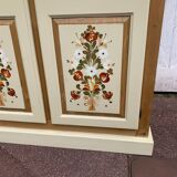 Armoire penderie peint à la main fleurs