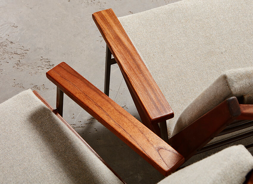 Rob Parry Pair of Lotus Lounge Chairs for Gelderland 1950s