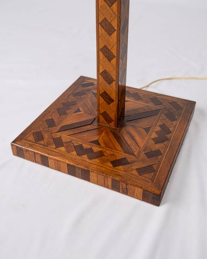Lampadaire Art Deco en marqueterie, France, 1930s