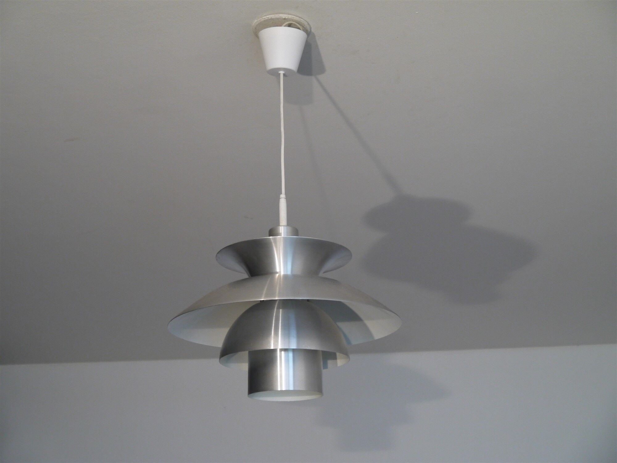 Danish pendant light in aluminum, 1970
