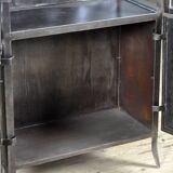 polished iron medical cabinet, 1950’s