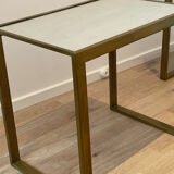 3 nesting tables art deco gilded Jacques Adnet
