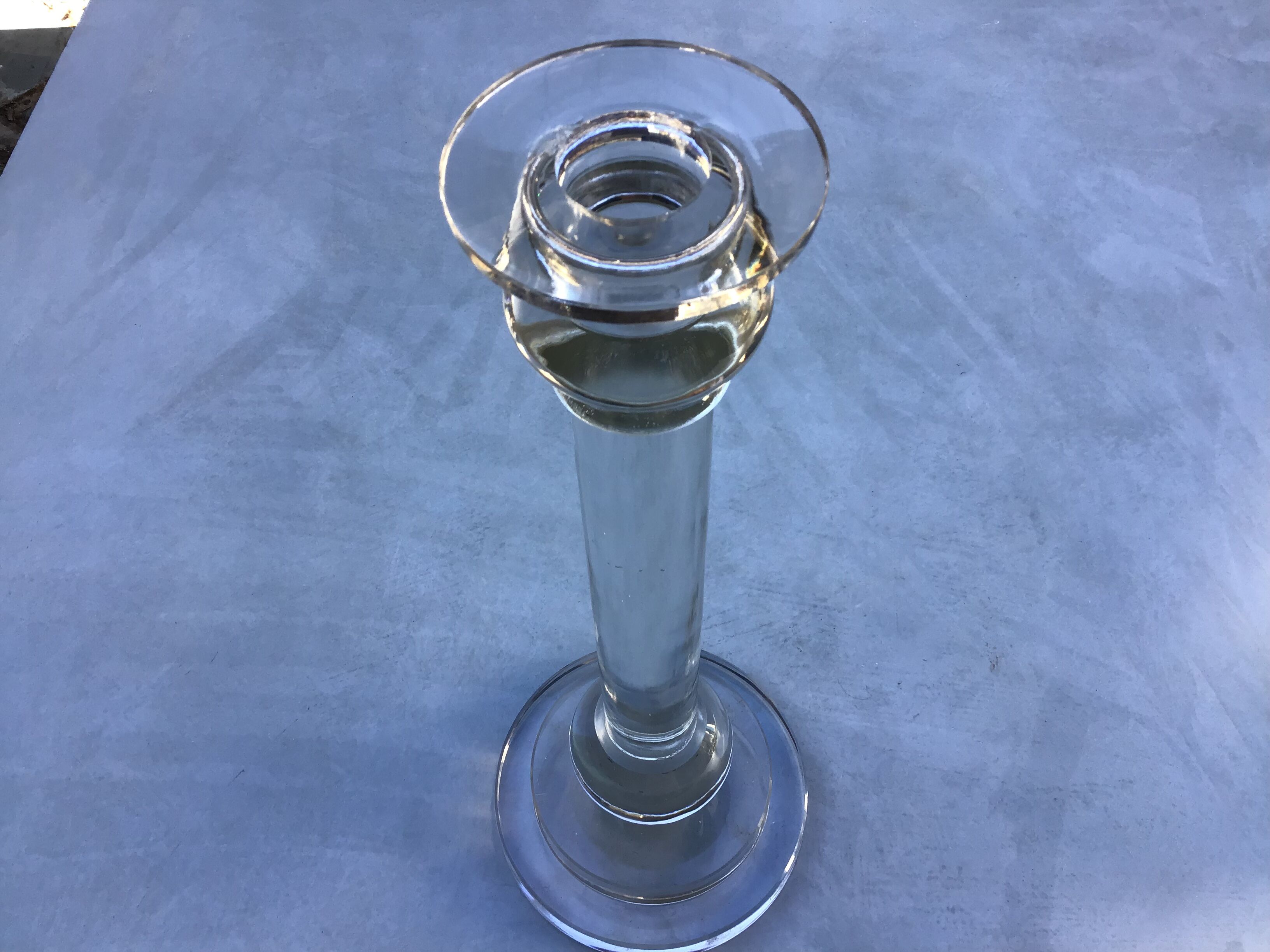 Art deco glass candle holder from the 30s