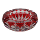 Magnificent crystal ashtray from Lorraine, ruby colour.