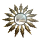 Sunflower sun mirror design 50 in gilded metal