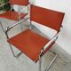 Vintage Bauhaus leather and chrome chair Mart Stam Matteo Grassi