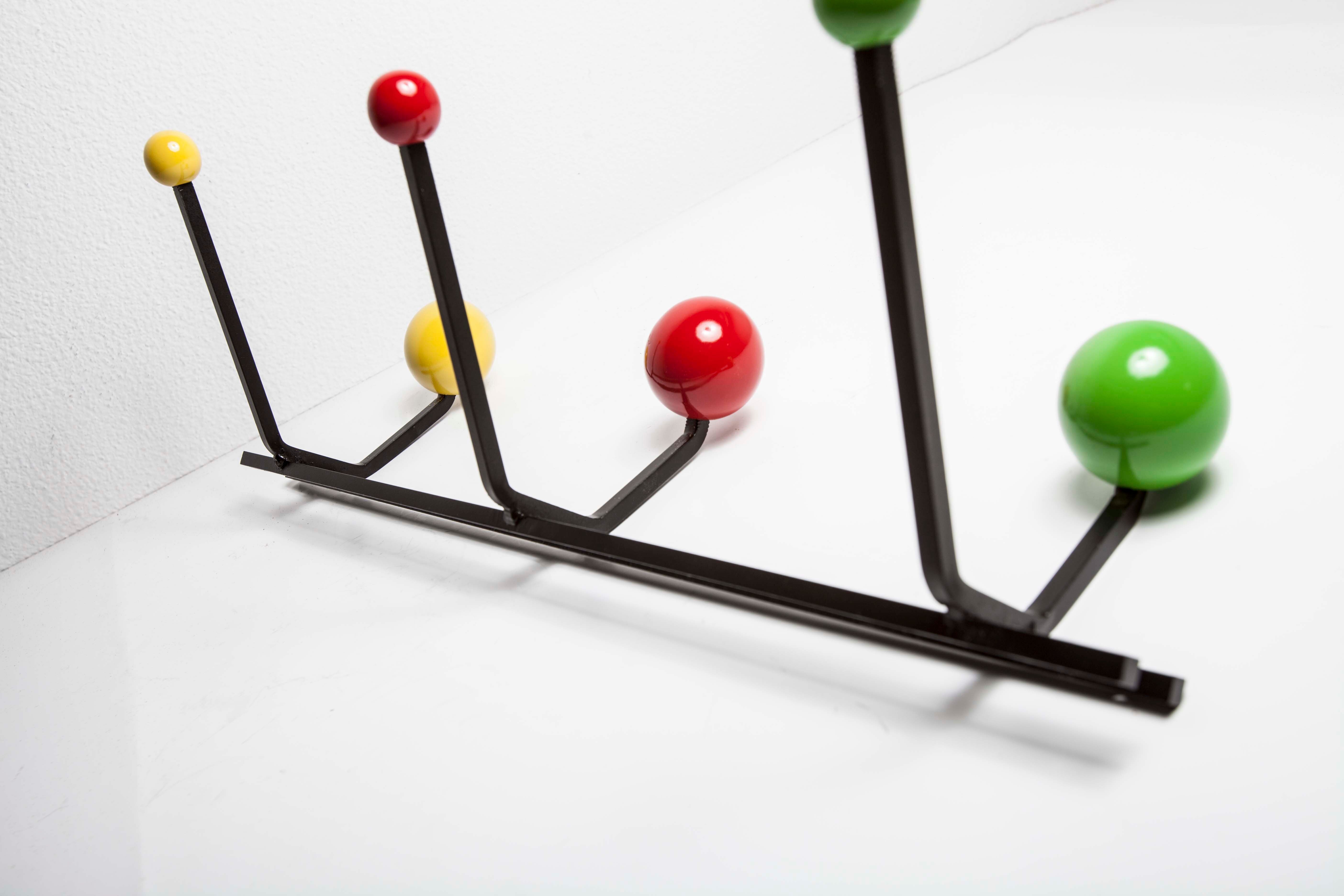 Coat rack 6 balls restored