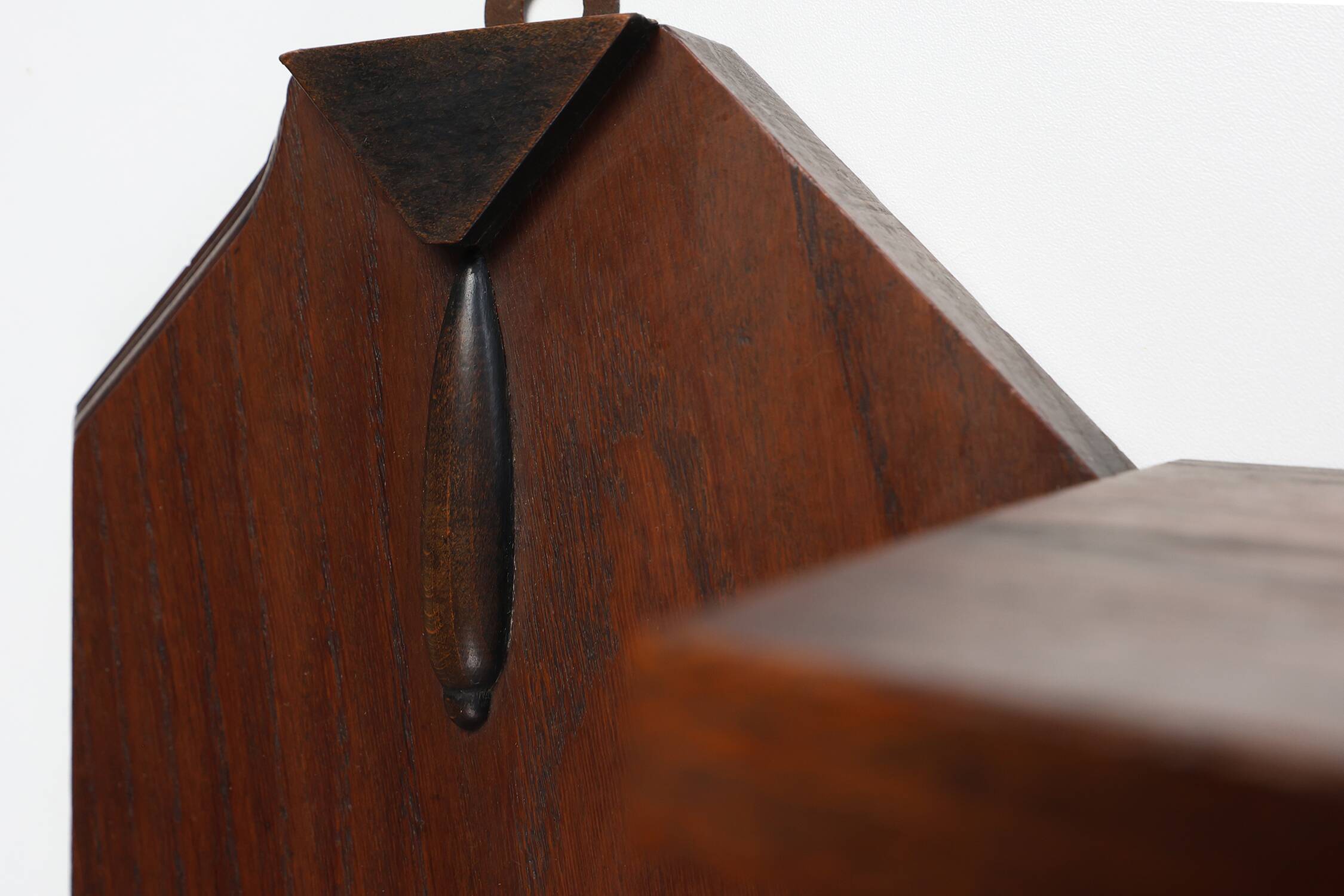 Art Deco coatrack in oak and copper, Belgium 1920s