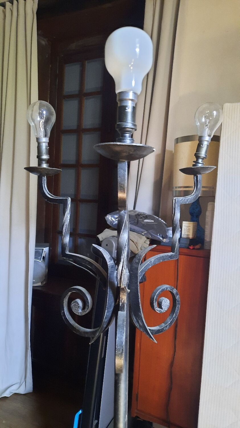Wrought iron floor lamp