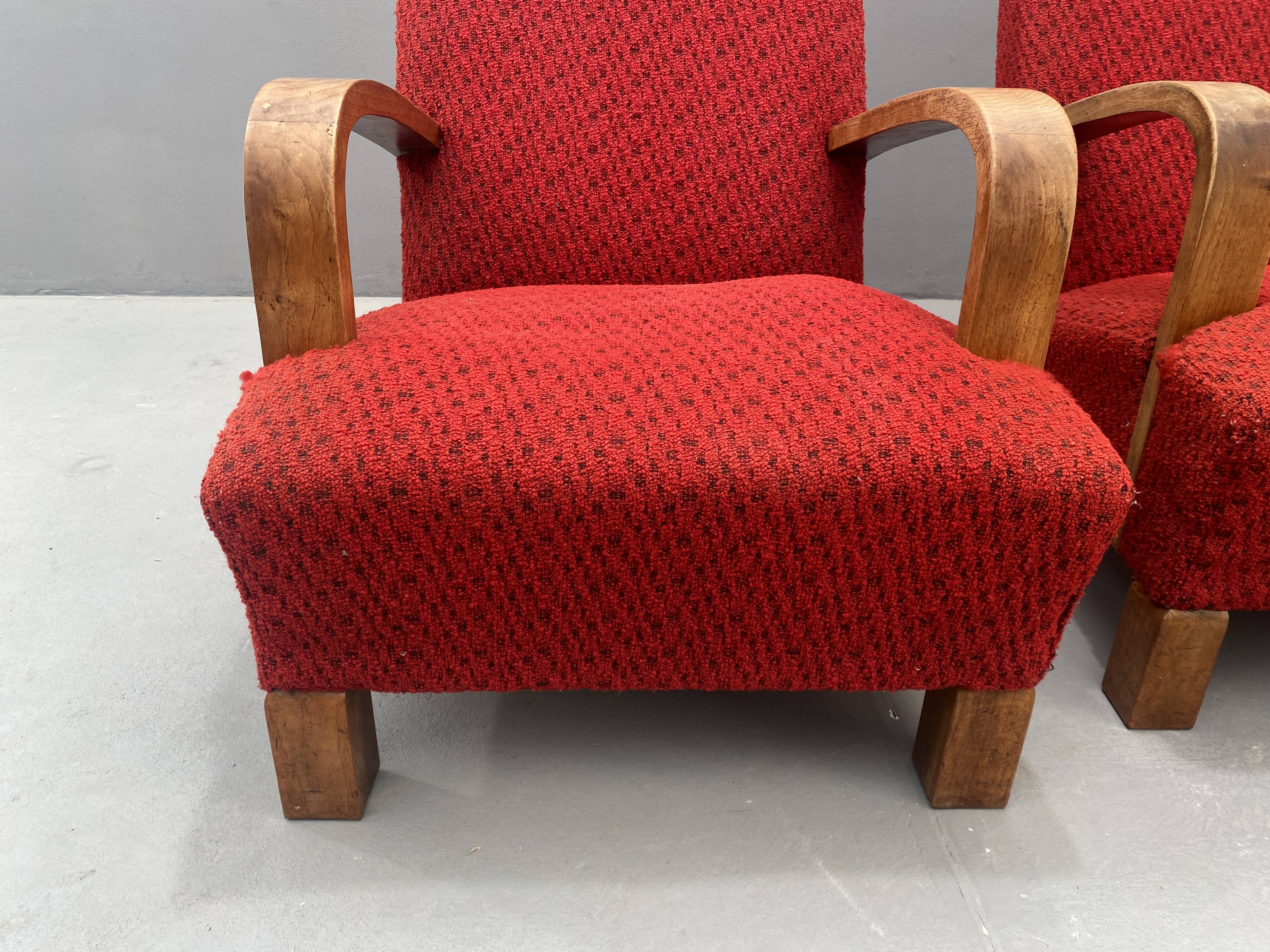 Paire de fauteuils ART DÉCO en bois courbé, années 1930