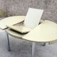 Extendable round table, gingham tile patterns late 1970 - Ø100