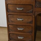 Art Deco Oak Pedestal Desk – 1940