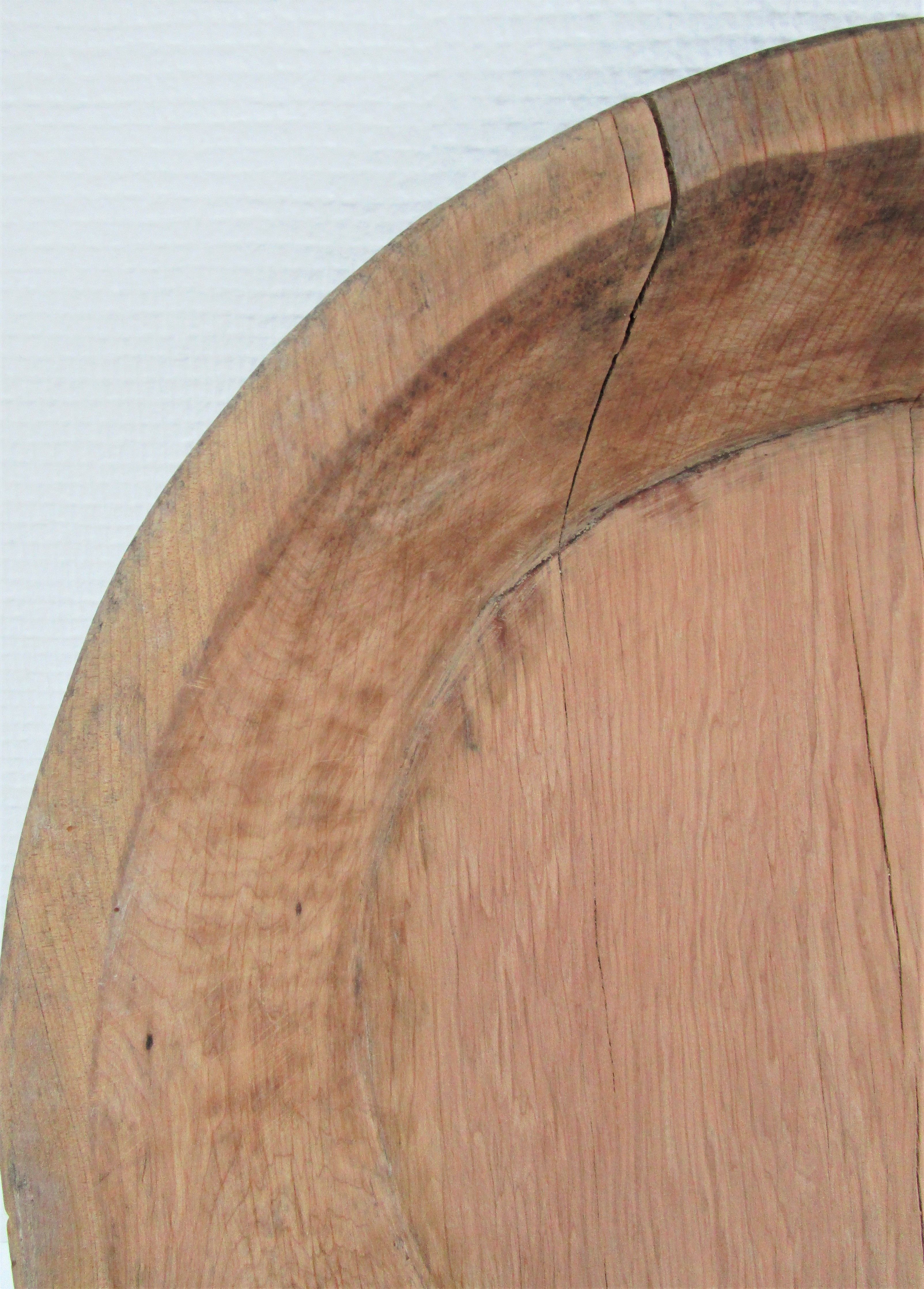 Large flat solid wood patinated vintage popular art