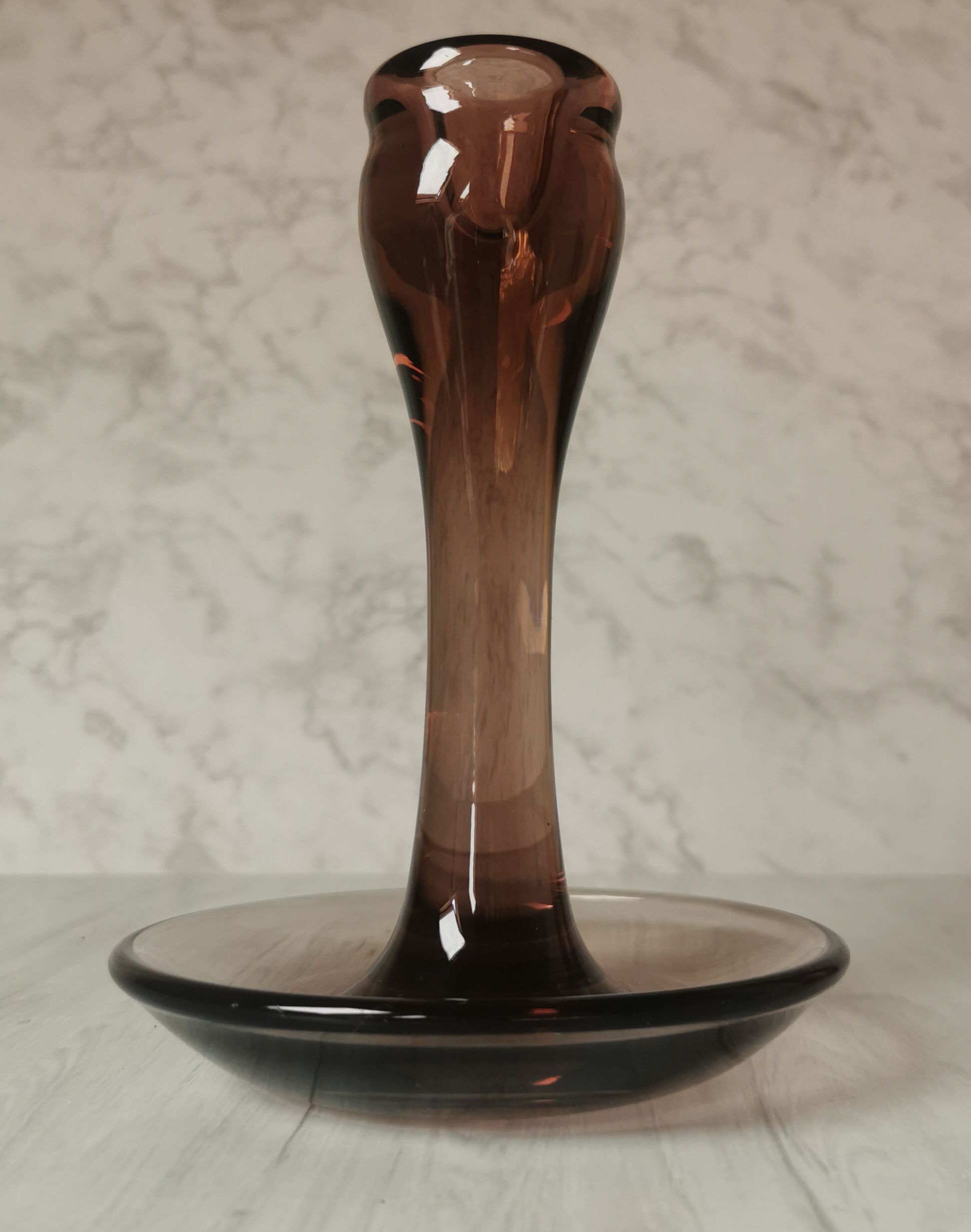 Bougeoir verre fumé