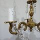 3-light bronze and crystal chandelier