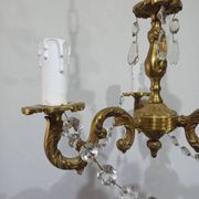 Lustre 3 lumières bronze et cristal