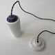 Paire d’anciennes suspensions coniques en opaline vintage