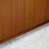 Storage unit by Henri Lesêtre & Claude Gaillard, solid wood, polished steel. France, circa 1970