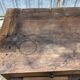 Antique Louis XV low chestnut sideboard with 2 doors and 1 drawer.