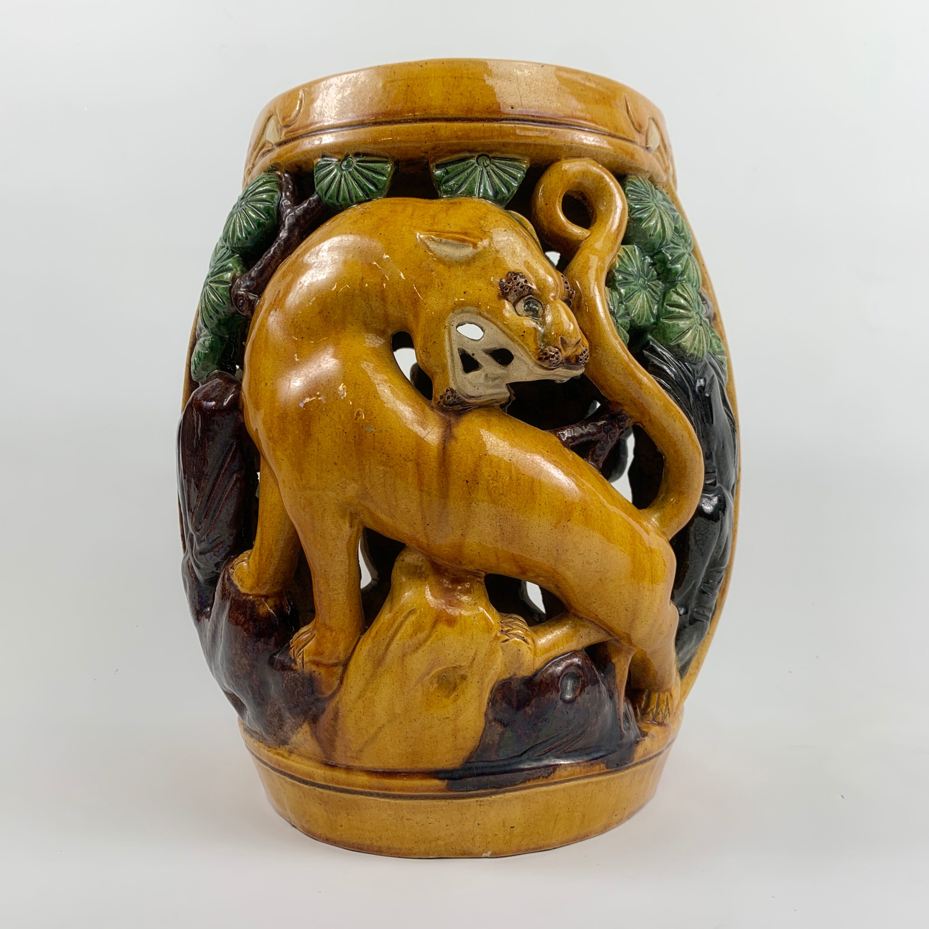Ceramic garden stool Sancai china early twentieth century