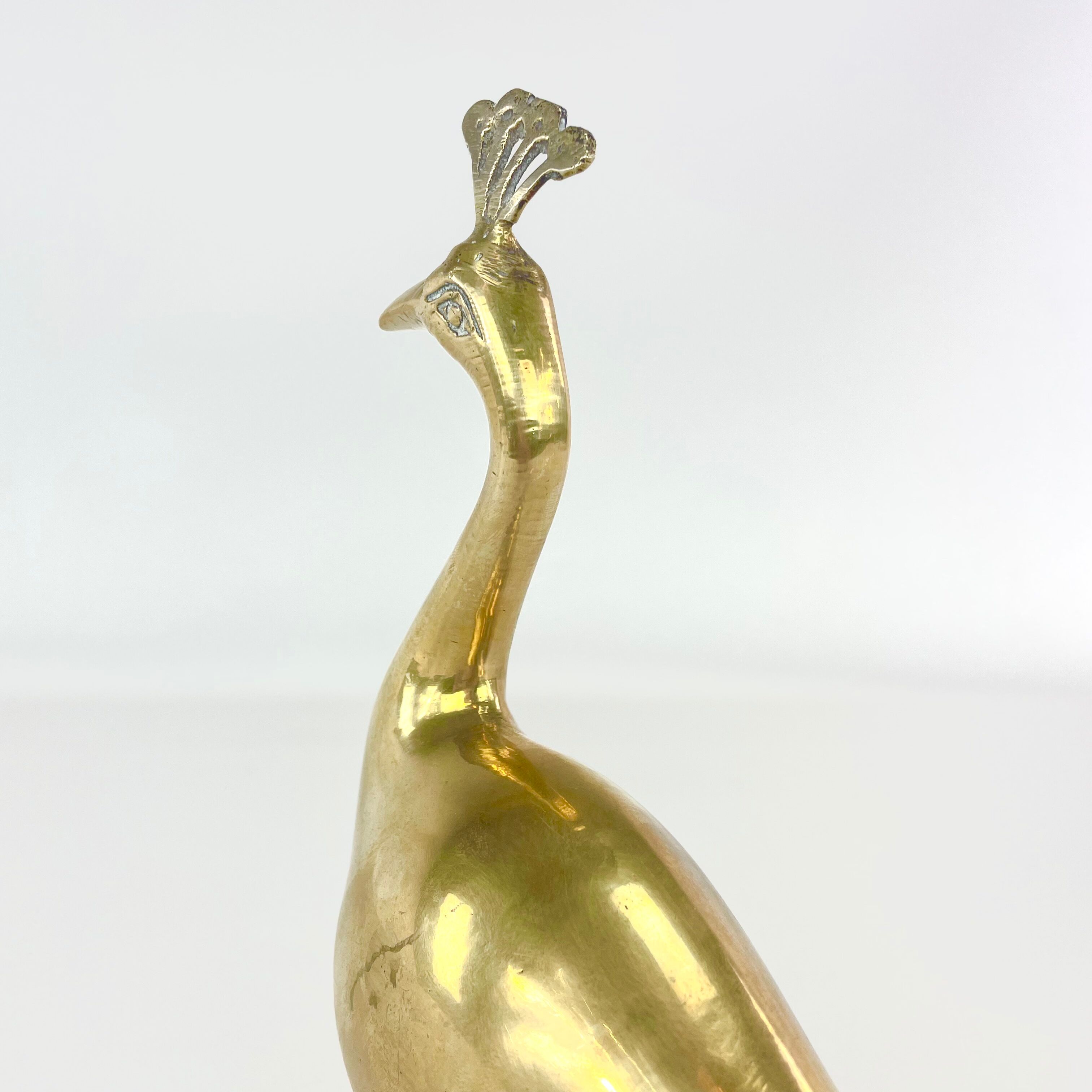 Brass peacock, mid-century