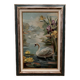 Oil on cardboard by Marie Murier 1940 naturalist decor mid-20th century