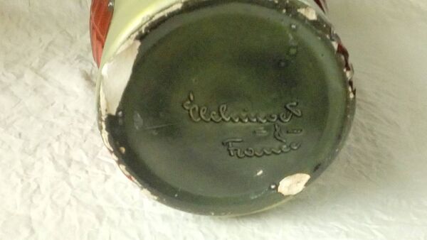 Vase en ceramique fernand elchinger modele fougere annees 1950