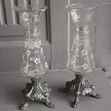 Paire de vases en verre émaillé