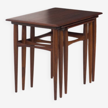 Rosewood set of nesting tables by Arne Hovmand Olsen