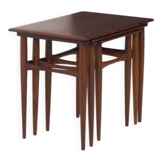 Rosewood set of nesting tables by Arne Hovmand Olsen