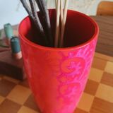 Fuchsia pink ceramic vase Scheurich made in Germany.