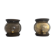 Pair of bronze and glass wall lights from the mid-century, 1960, Italy.