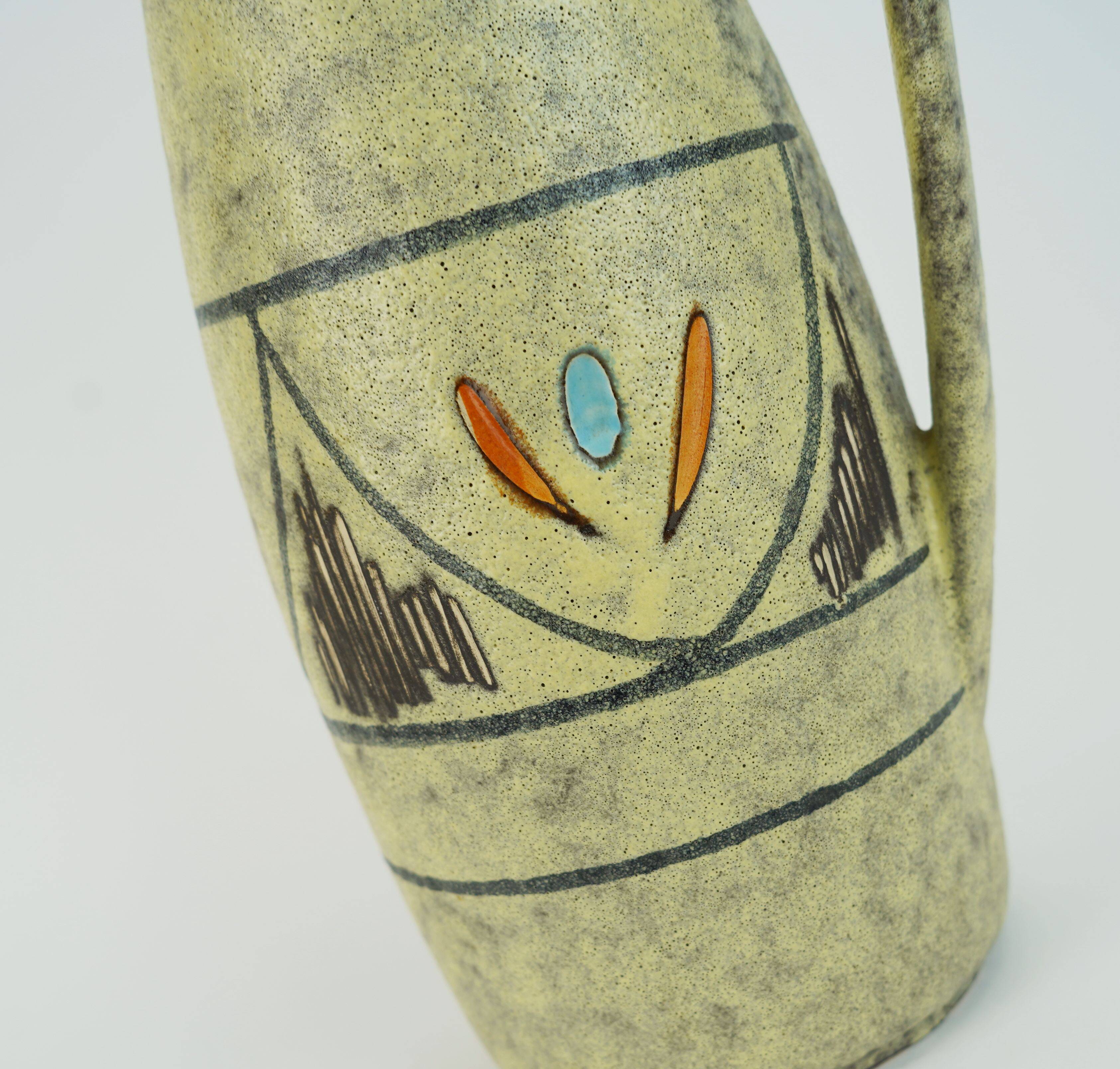 scheurich mid century VASE rough glaze abstract decor model 273-38